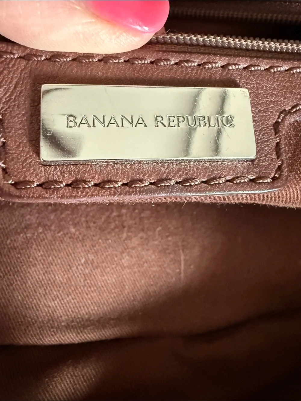 Banana Republic Chocolate Brown Pebbled Leather Hobo